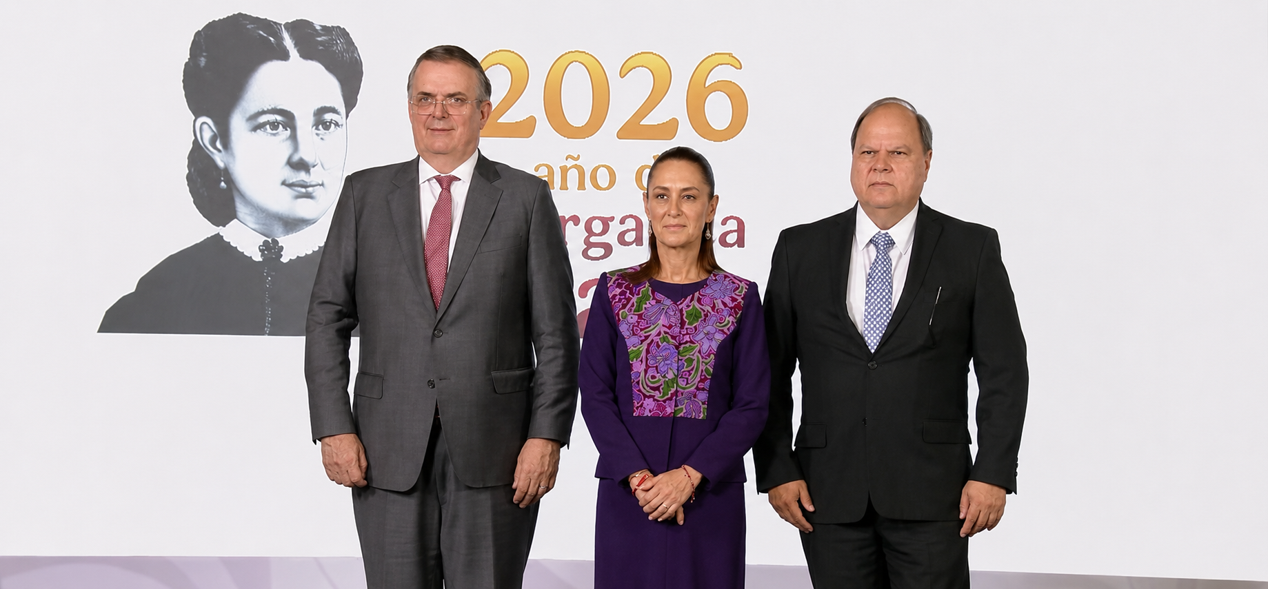 Guillermo del Río Ochoa con la presidenta Claudia Sheinbaum y Marcelo Ebrard